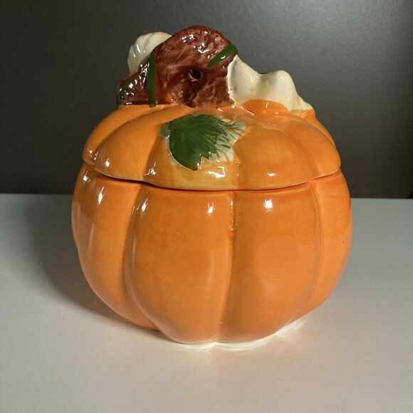 Royal Norfolk Greenbrier International Ceramic Pumpkin with removable lid • EUC - Picture 6 of 8